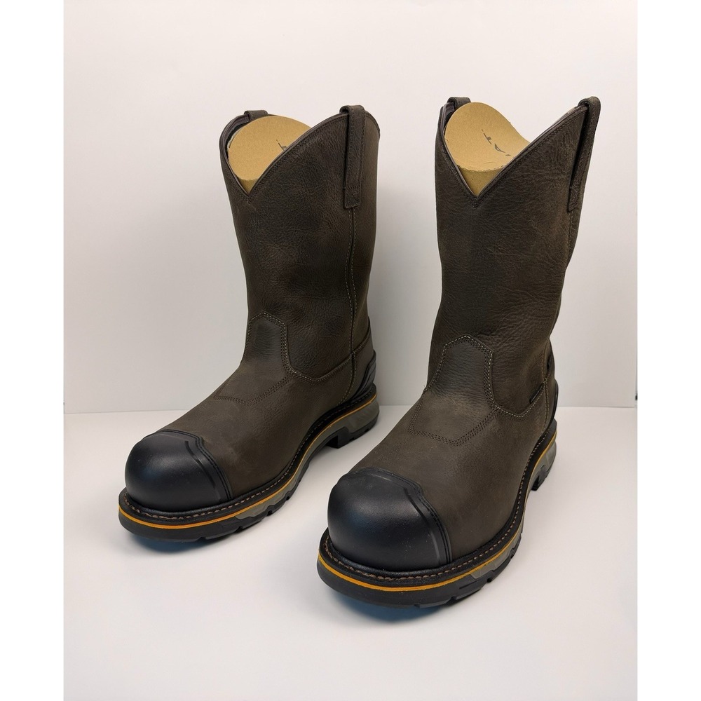 ARIAT Stump Jumper Pull On BOA‎ H20 Comp Toe Men's Size 14 Iron Coffee